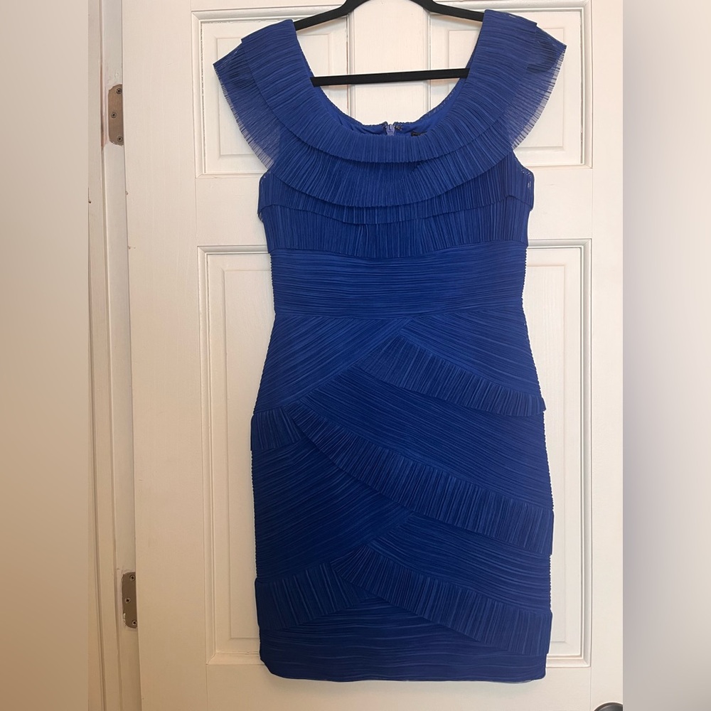 BCBGMaxAzria Royal Blue Pleated Midi Dress
